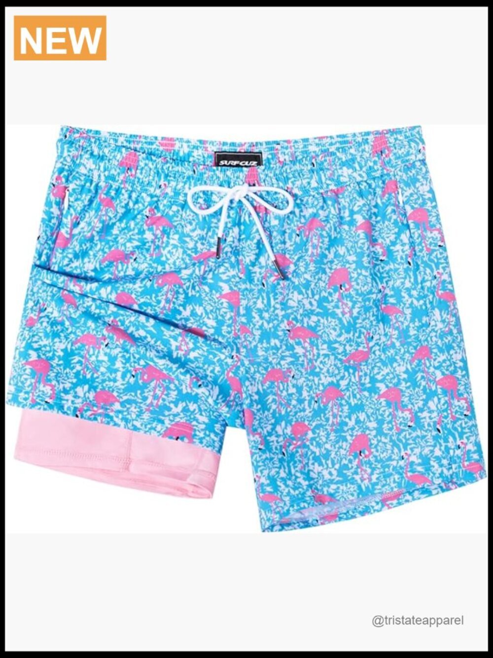 Men's 5" Swim Trunks with Compression Liner Quick Dry Zipper Pockets